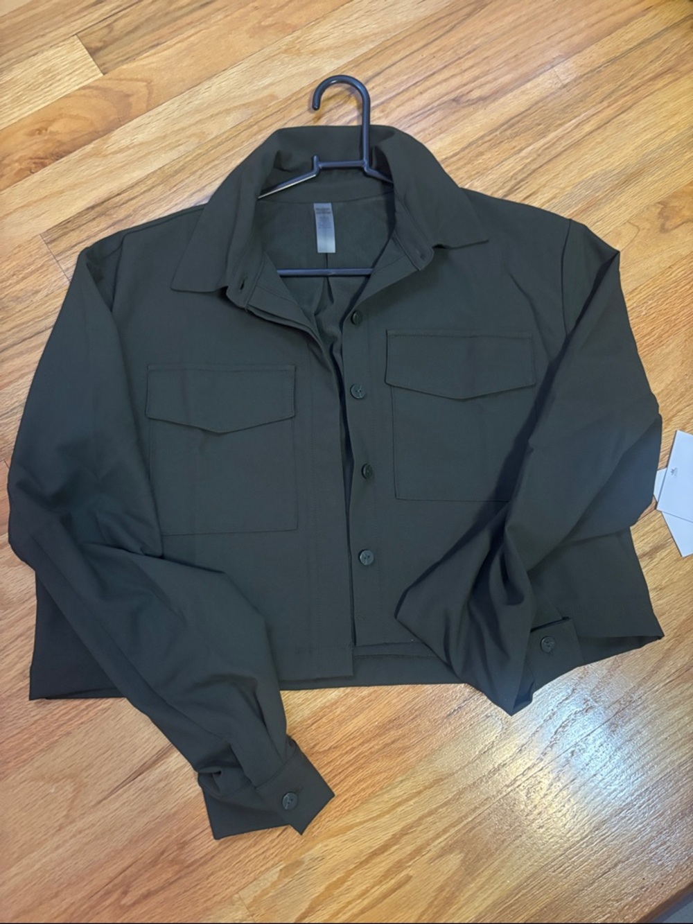 Beyond Yoga Black Cropped Jacket - Oxford green
